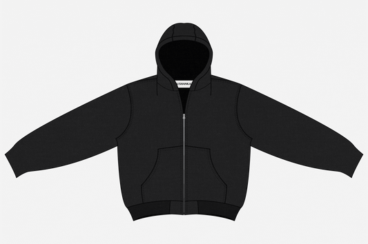 Black Hooded Work Jacket